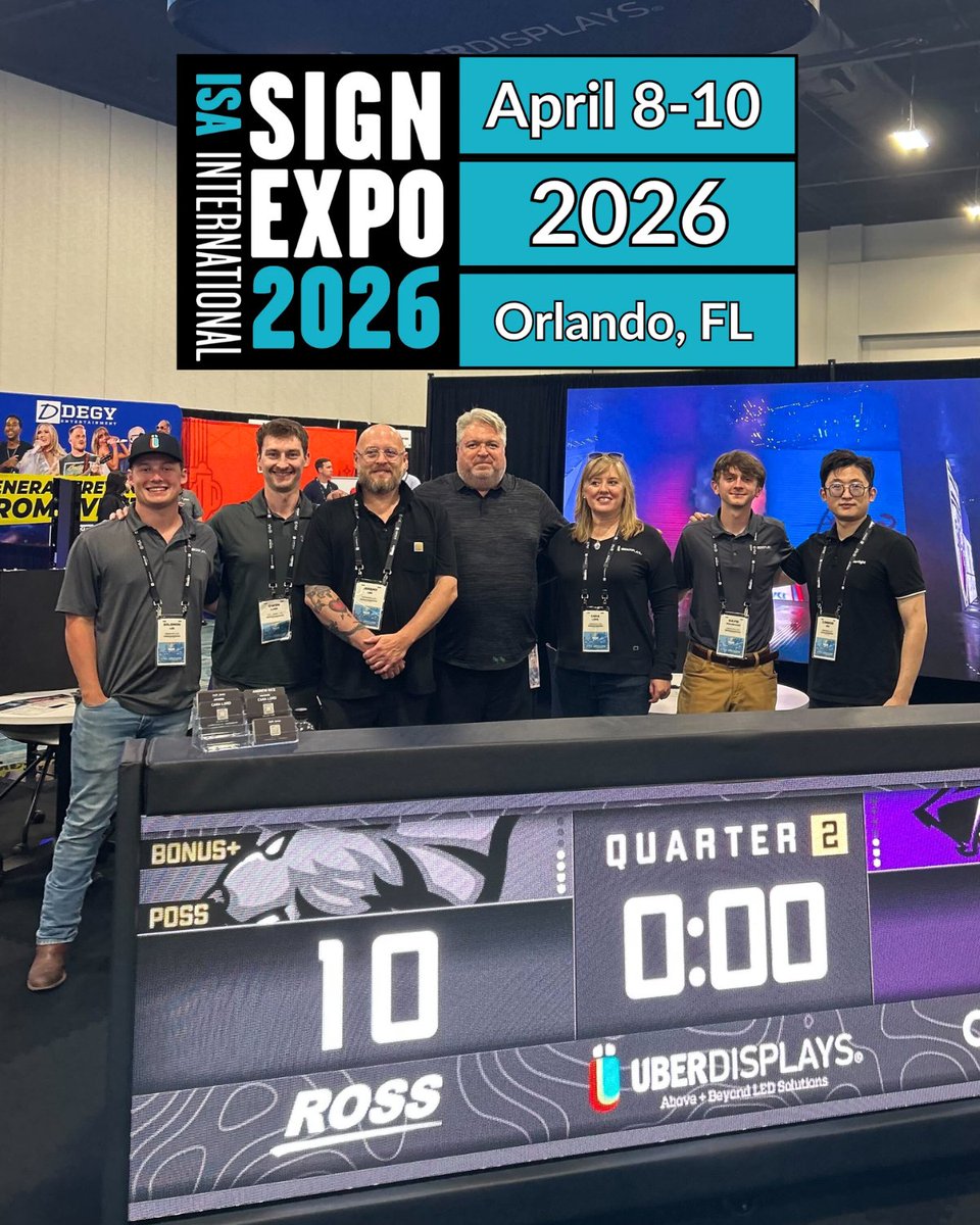 UberDisplays's tweet image. UberDisplays is headed to ISA Sign Expo this week! We are excited to be on the show floor connecting with industry partners from across the country. Use code 901747 and register for FREE here: xpressreg.net/register/sign0… 🎉 #ISASignExpo #UberDisplays #LEDInnovation