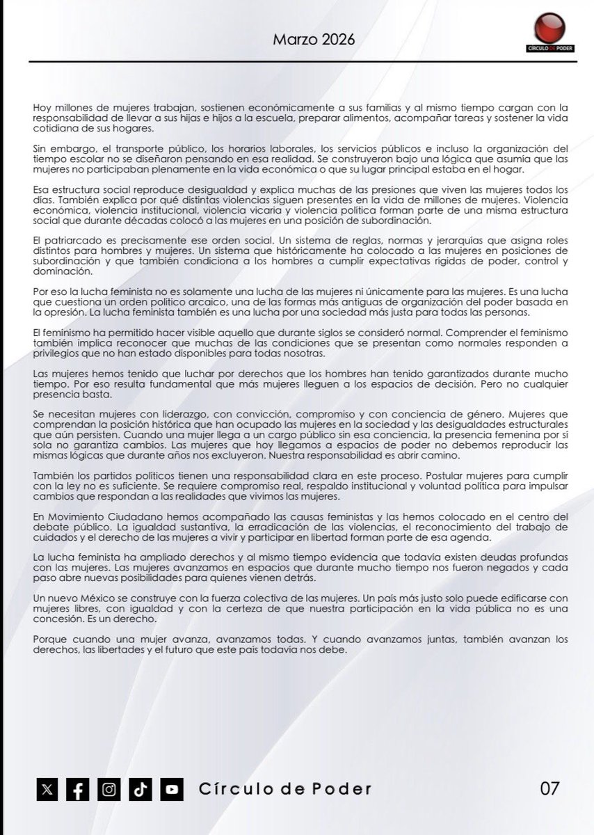 circulo_depoder's tweet photo. 🔴 LA LUCHA FEMINISTA Y LAS DEUDAS PENDIENTES
CON LAS MUJERES: @jesi_ortega 

Revista completa:
👇🏻
https://t.co/7k7NXn0Do4

#Nacional #Morelos https://t.co/ZvuNLQC0Fv