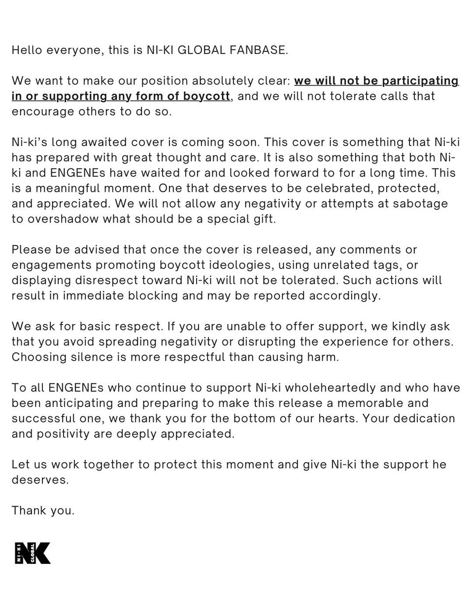 ENHYPEN NI-KI GLOBAL FANBASE tweet media