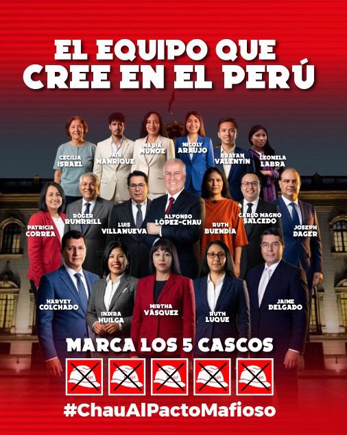 mejl33's tweet photo. @chrisbustc @LaSalitadelSin @Renovacion_Peru @LopezChauNava Ahora Nación es la única fuerza política capaz de enfrentar al pacto mafioso que nos ha traido corrupción, lobbies y ha promovido la impunidad y la inseguridad.
Este 12 de abril debemos votar no solo con esperanza, sino con confianza pues Ahora Nacion tiene el mejor equipo. https://t.co/r58afxKU9s