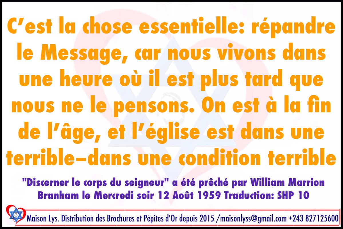 RECUEIL DES CITATIONS DU PROPHÈTE W.M.BRANHAM tweet media