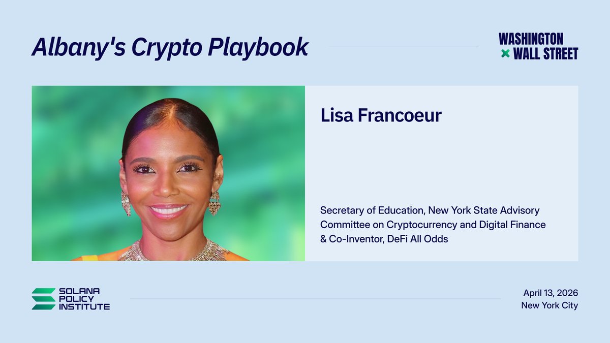 SolanaInstitute's tweet image. 7/ @Fancyfied, Secretary of Education for New York's Advisory Committee on Cryptocurrency, on how she's bringing crypto and DeFi education to policymakers in Albany, building understanding inside state government from the ground up.
