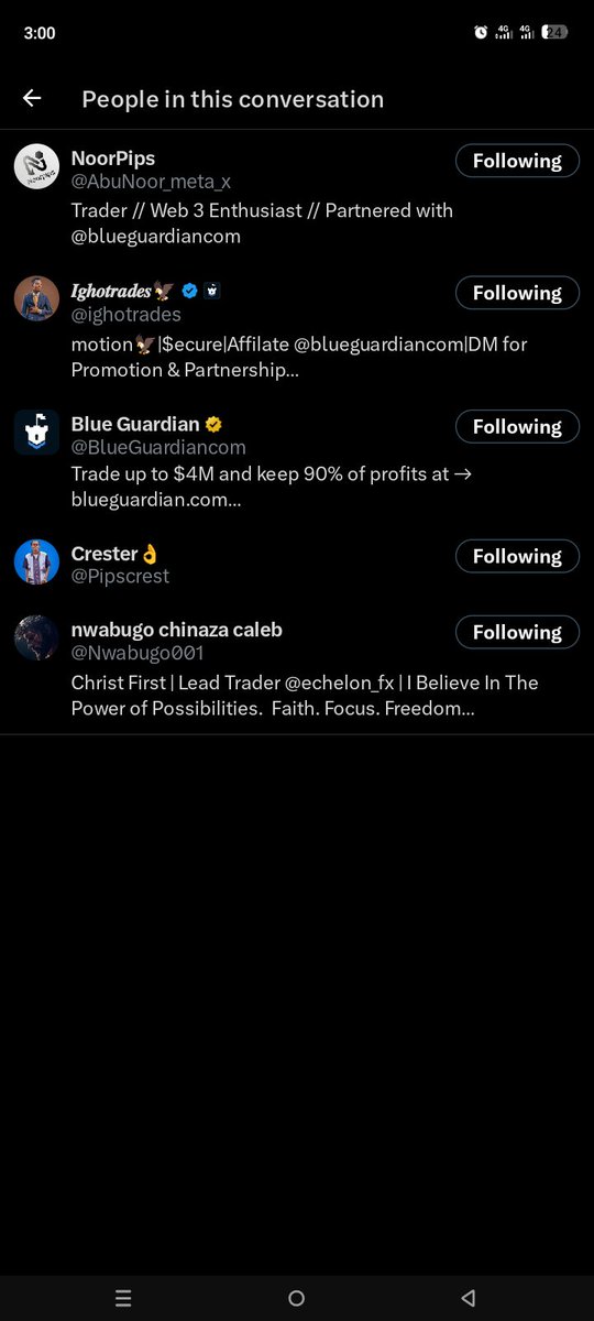 Empe_rorfx's tweet photo. @ighotrades @BlueGuardiancom @AbuNoor_meta_x @Nwabugo001 @Pipscrest Following all. https://t.co/mWSeI2SRH1