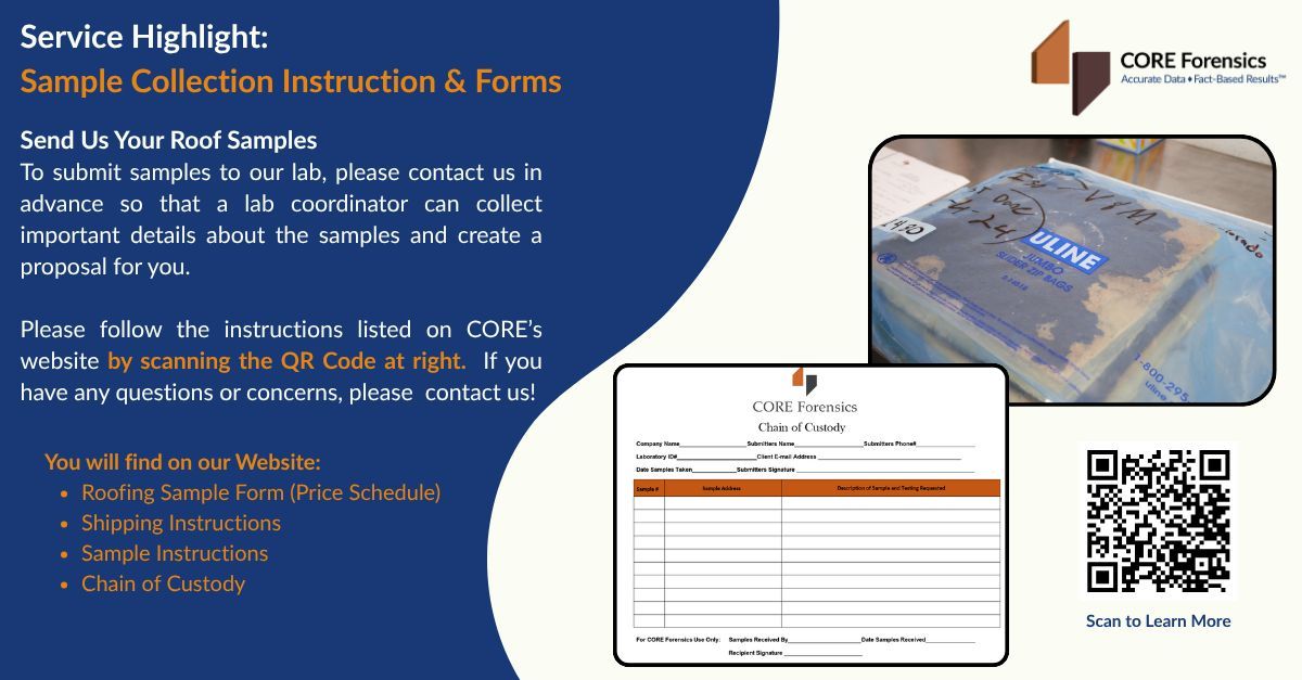 CORE_Forensic's tweet photo. Accurate results start with proper samples. 
From field to lab, precision and chain of custody make all the difference. 

#SampleTaking #ChainOfCustody #FieldToLab #TestingProcess #RoofSampling #RoofForensics #SampleInstructions #CORESample https://t.co/urmYGuBqzv