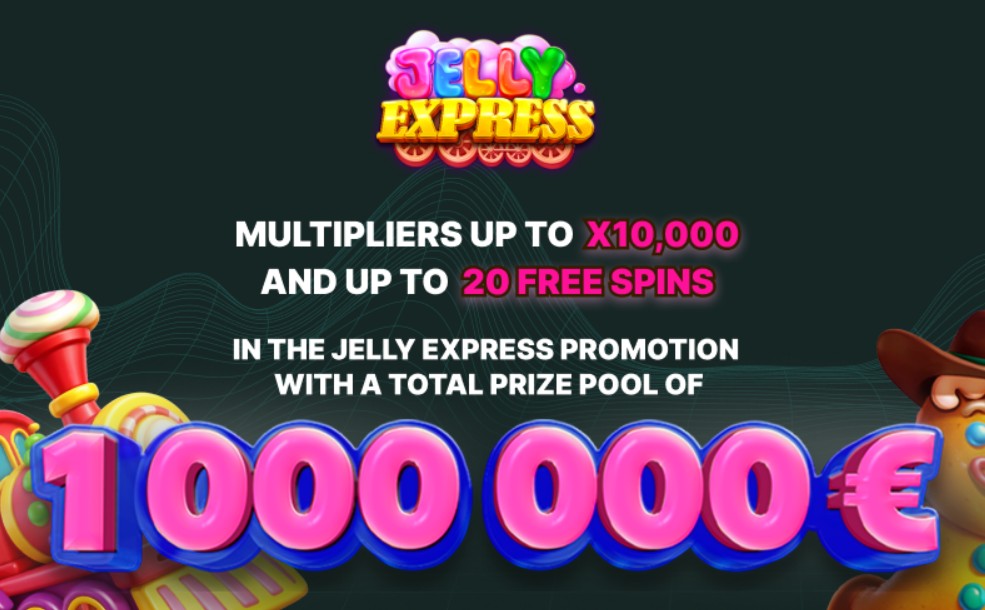 CasinoWinity's tweet photo. Captain, from April 6, 08:01 GMT+0 until April 12, 2026, at 21:59 GMT+0, embark on an exciting adventure through a galaxy of sweets with the "Jelly Express" promotion. There, you could find your share of a €1,000,000 prize pool.
✅ Play now (https://t.co/MxrDAP3vXW)! 
#Casino https://t.co/CN6wyQX36w