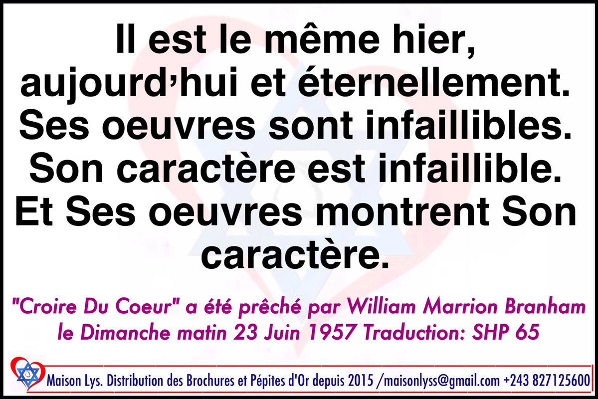 RECUEIL DES CITATIONS DU PROPHÈTE W.M.BRANHAM tweet media