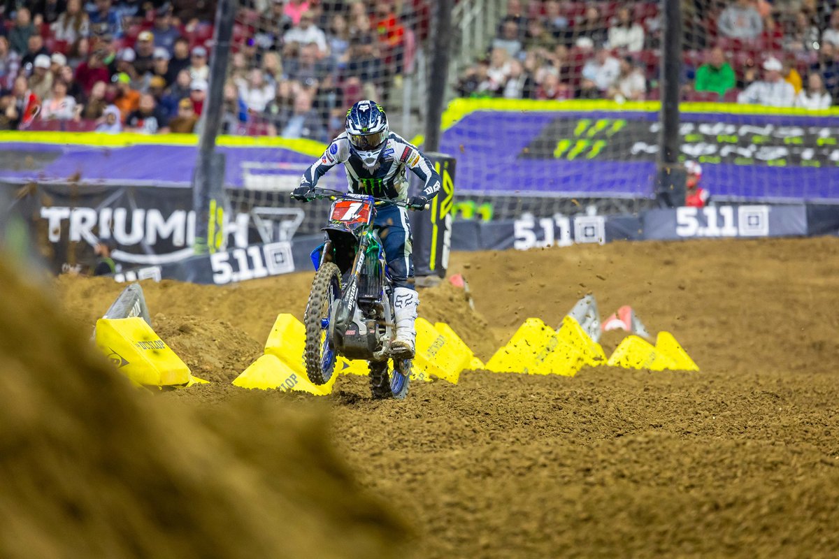 IronmanRaceway's tweet photo. The first Champion of 2026 🔥 Haiden Deegan wraps up his second 250 West @supercrosslive Championship in St. Louis 🏆 @dangerboydeegan 

Check out Deegan this summer in @promotocross on the 450 here at Ironman ➡️ follow the link in our bio to get your tickets now 🔗 https://t.co/DAMm0XQGm1