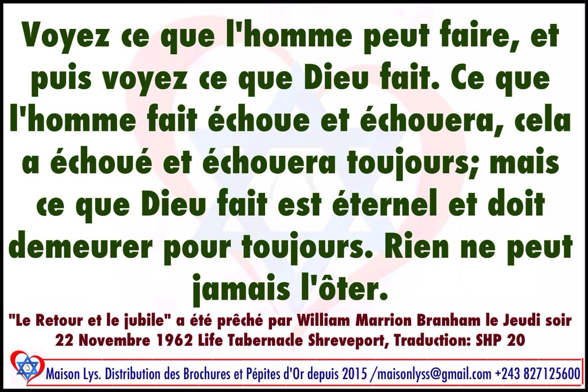 RECUEIL DES CITATIONS DU PROPHÈTE W.M.BRANHAM tweet media