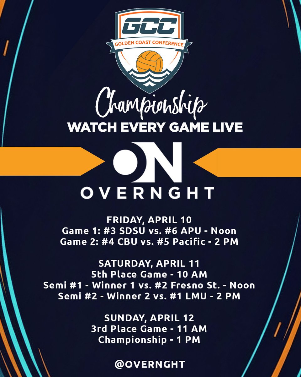 GCCWP's tweet photo. It's #GCCWaterPolo championship week! And Overnght has it covered. Watch every game live @OvernghtMedia Read more >> https://t.co/ck0S77iHyk https://t.co/jHk0RuGEI8