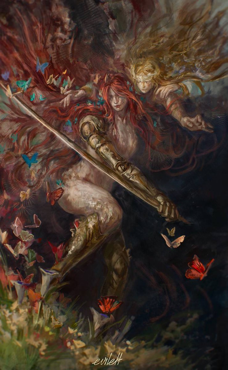 Malenia &amp; Miquella 
Art by <a href="/evilett/">e v i l e t t</a> 
#eldenring