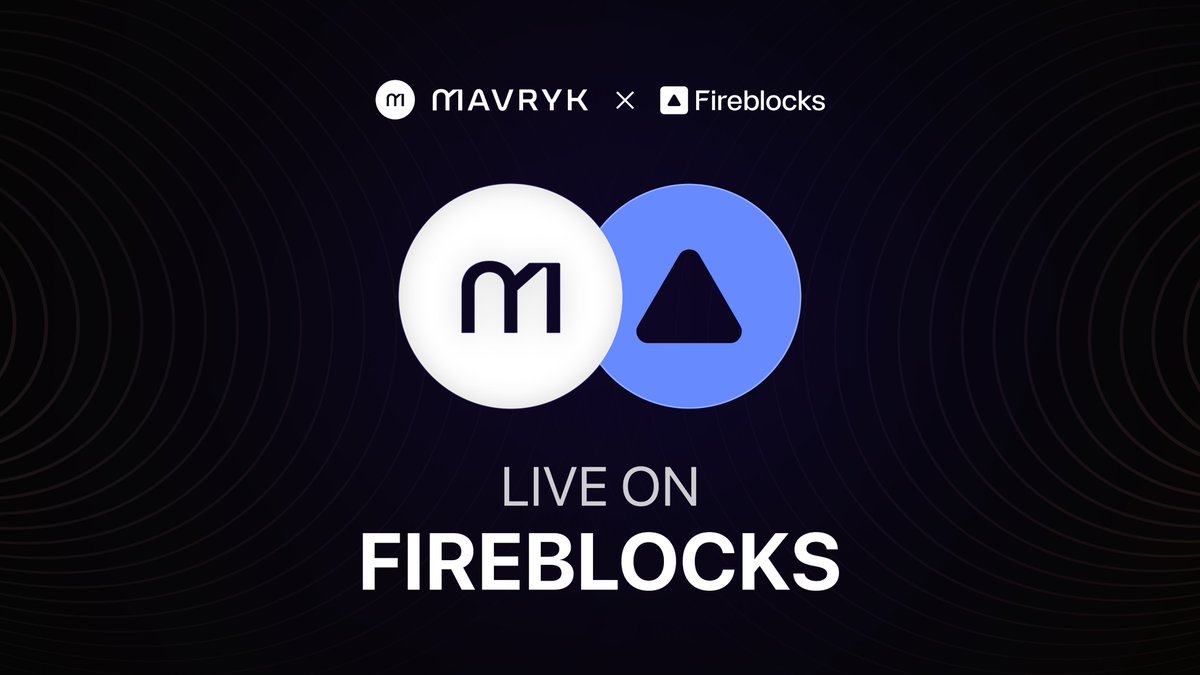 It's official 🔥 Mavryk Network is now live on <a href="/FireblocksHQ/">Fireblocks</a>   

✅ Custody 
✅ Transfers   
✅ Mainnet 

1,800+ institutions can now securely access $MVRK  

RWA tokenization meets institutional-grade infrastructure.