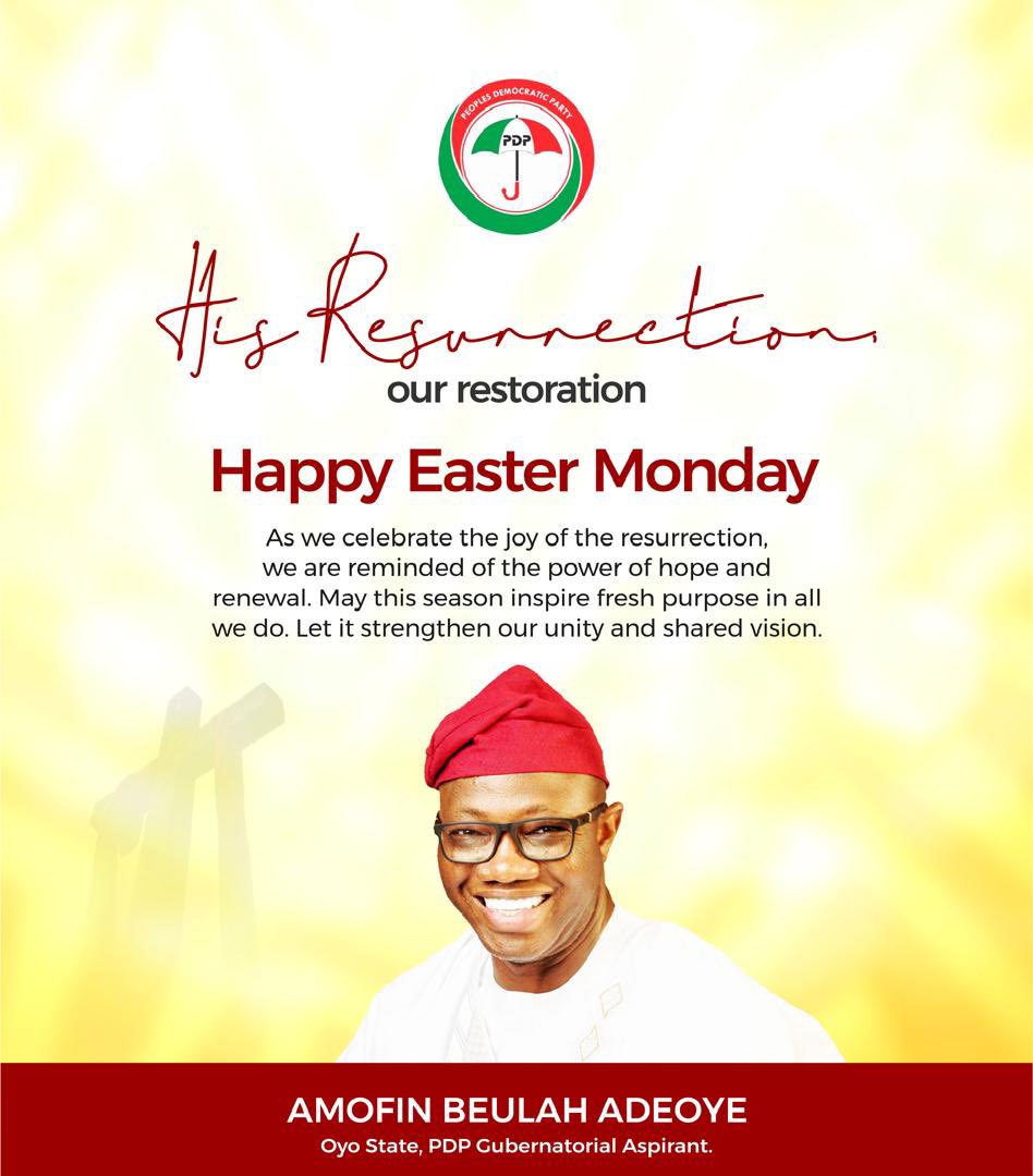 On this Easter Monday, we celebrate the resurrection of hope, love, and new beginnings.

As we reflect on the power of renewal and transformation, may this day inspire us to rise with renewed strength and purpose. 

Just as the resurrection of Jesus Christ brings light into the