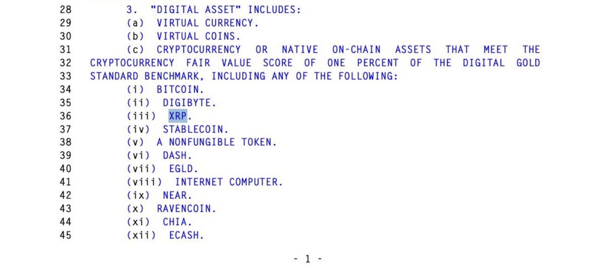 cryptodylnews's tweet photo. 🔔 JUST IN: Bitcoin, Digibyte, XRP, Stablecoins, NFT’s, EGLD, ICP, NEAR, Raven, CHIA, ECASH all listed in Arizona Senate Bill 1649 as part of a proposed digital assets reserve. https://t.co/DhZtg8xMx5