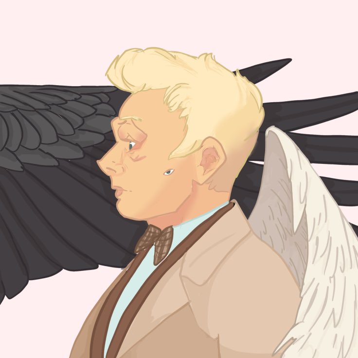 Viola_Argues's tweet photo. Tried something new!…again…T-T

#aziraphale #crowley #GoodOmens #Ineffiblehusbands #GoodOmensFanart #Art #Beginner https://t.co/cHYJcCTVHR