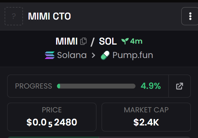 MimiCto66623's tweet photo. $mimi lets make this CTO happen and show the dev what he missed out on. all the creator rewards will put back into coin. first thing bought will be the dexscreener profile. https://t.co/EYx5e1sB9U
