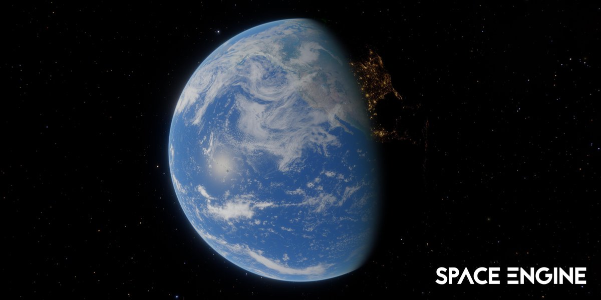 SpaceEngineSim's tweet photo. In honour of Artemis II's journey and their recent photo of Earth, share your SE #Earth screenshots below!

This one is from team member Mike.

#space #universe #spaceengine #spacesimulation #universesimulation #spacesimulator #universesimulator #astronomy #spacesim https://t.co/eCCJKTHgYN