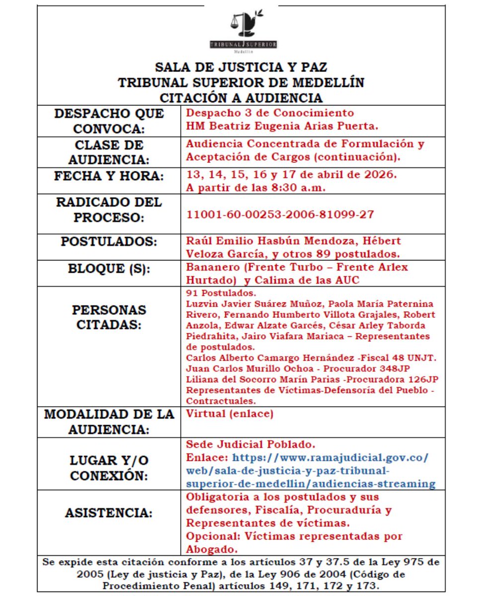 Tribunal Superior de Medellín tweet media