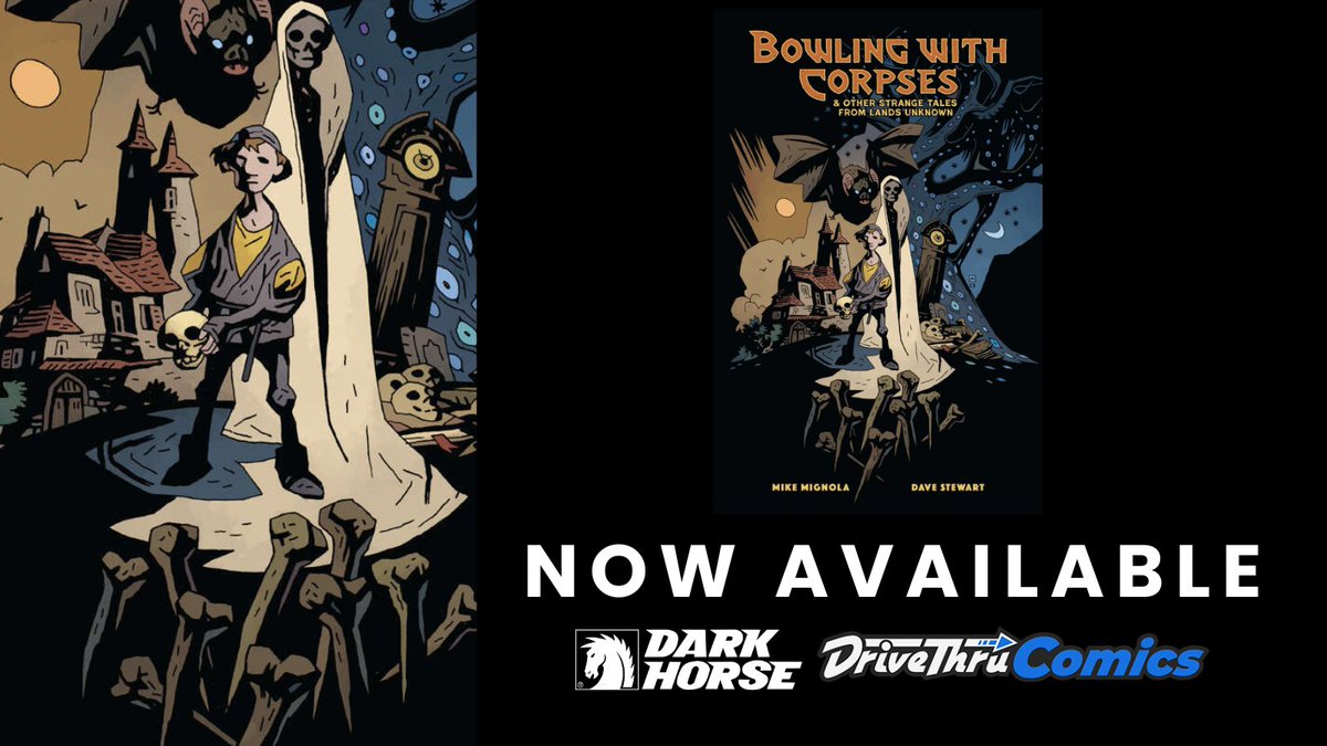 DriveThruComics's tweet photo. Bowling with Corpses and Other Strange Tales from Lands Unknown by @artofmmignola is available now from @DarkHorseComics 

Get it here: https://t.co/AKkrpxfogL

Mignola builds a brand-new world filled with the weird, wicked and whimsical that will delight longtime Hellboy fans. https://t.co/KXvNhrr8Wy