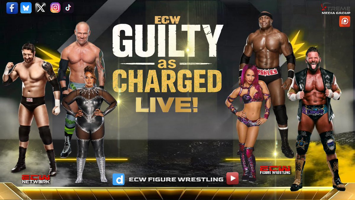 ECWChazSimons's tweet photo. The Results of #ECWGuiltyAsCharged March 29th on #ECWNetwork &amp; #Dailymotion Follow &amp; Subscribe To Both Platform Here is Link's

YouTube: https://t.co/nmmuCcbaBS
Dailymotion: https://t.co/cyLObK6Ufs https://t.co/DsT5y82L5S