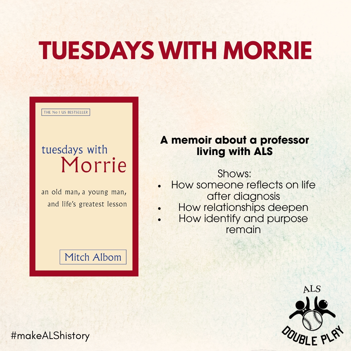 ALSdoubleplay's tweet image. Dive into some books about living life with ALS.
ALS affects more than the body, it shapes daily life, relationships, and how people experience the world. Stories like these offer a deeper understanding of what living with ALS can look like.

#ALSAwareness #MakeALShistory