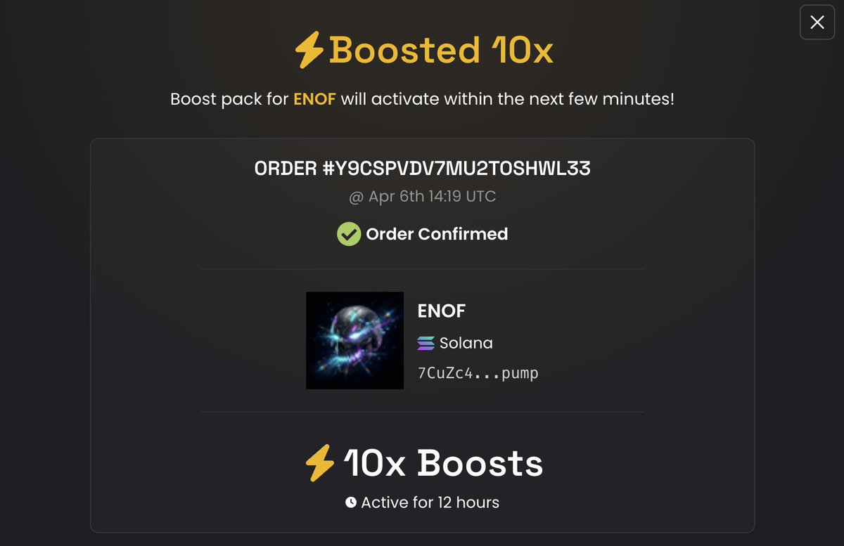⚡ Boosted 10x ENOF on DEX Screener!
dexscreener.com/solana/7CuZc4W…