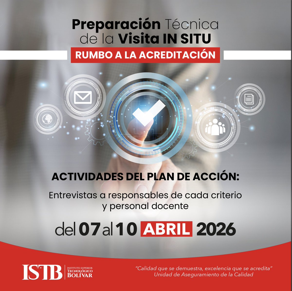 🏛️✨ Comprometidos con la calidad educativa

El Instituto Bolívar avanza con responsabilidad y dedicación en la preparación técnica para la visita In SITU,como parte fundamental del proceso de acreditación.

💡 Cada vez nos fortalecemos como institución.