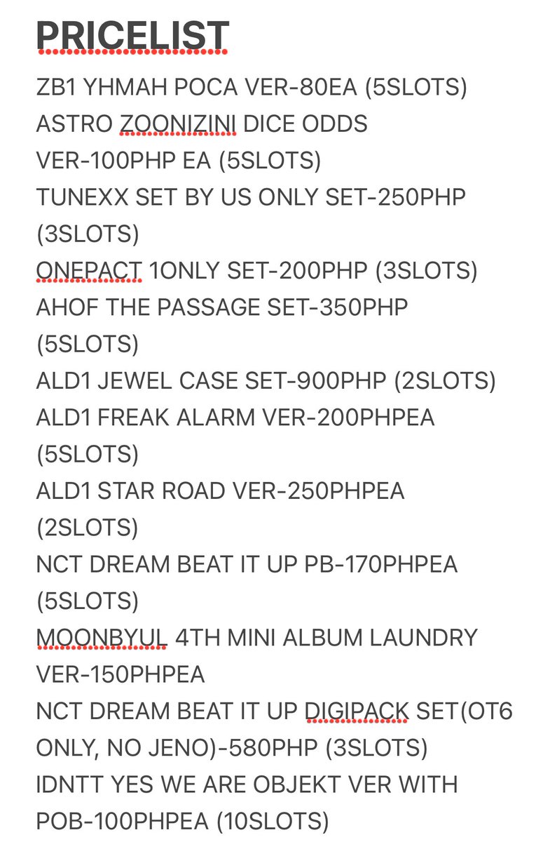 WTS LFB DISCOUNTED SEALED ALBUMS

NOT ON HAND
STILL AT KR
NORMAL ETA
ALL SECURED. SOME ALREADY AT KR ADD SOME IN TRANSIT TO KR ADD
SOLD AS SETS
FOR NON SET ALBUMS BUY AT LEAST 3 DIFFERENT ALBUMS
DOP:2DAYS
LIMITED SLOTS

DM TO PURCHASE
SEE 2ND PIC FOR PRICES AND SLOTS