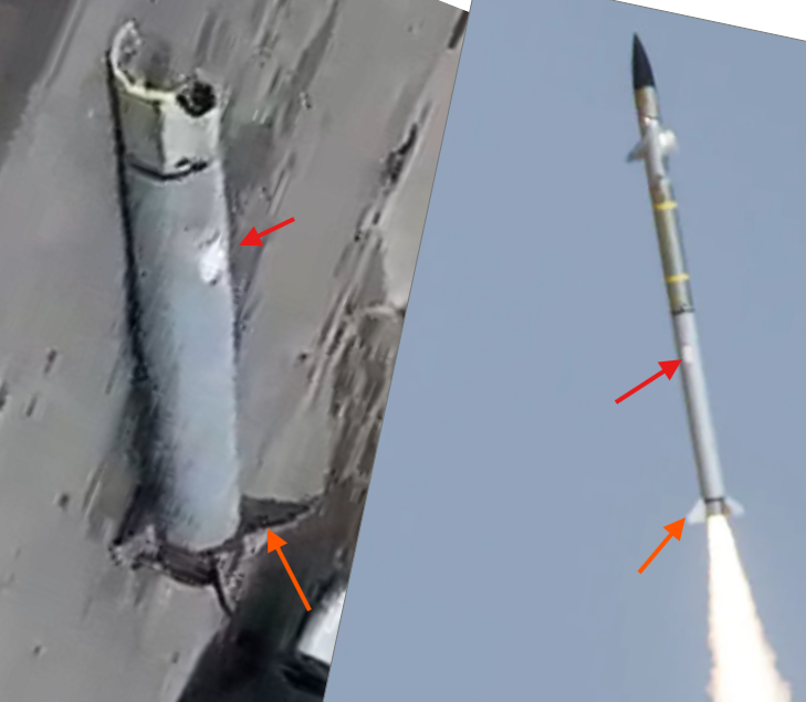 Stinky915846091's tweet photo. The @IsraelMFA is wrong here, this isn't a IRGC missile, but rather a Tamir Interceptor (see second image for comparison)

Location: 31.957565, 34.902293
XW52+2WF Lod, Israel
@GeoConfirmed @FaytuksNetwork https://t.co/zqQa2Jafwn