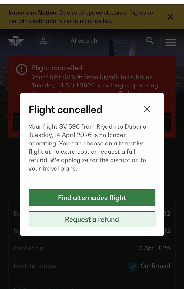 MOMOPQ's tweet photo. never ever fly with Saudi Airline - how come flight channeled by airline and I was refunded only 22 SAR and rest tax and fees are all taken by airline , it is a robbery . @Saudia_Care @Saudi_Airlines  the worst worst airline ever . https://t.co/sc5bIQCKcp