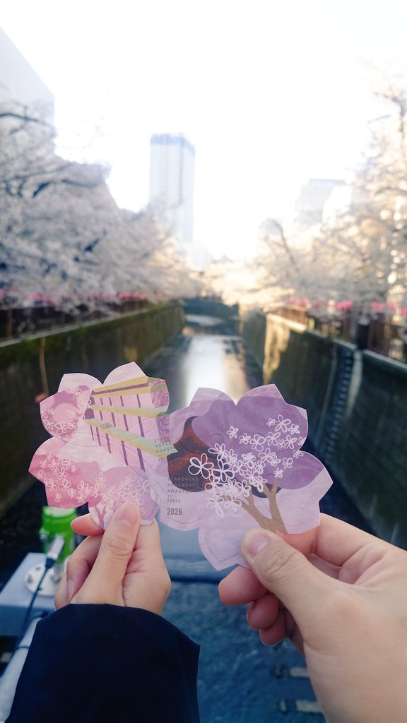 Kei_Randy's tweet photo. 今年も中目黒のスタバロースタリーでお花見出来ました🌸 桜すごく綺麗…！
去年と同じ日に行けて嬉しい笑

フードやドリンクも充実していてとても美味しかったです😆

最初曇ってたけど、お店出る頃には晴れて最高でした✨

 #中目黒
 #桜
 #スターバックスロースタリー東京
 #Starbucks https://t.co/wtKmzthjX5