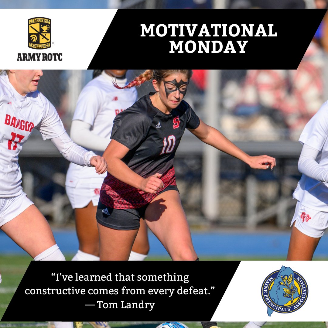 MPA_Sports's tweet photo. “I’ve learned that something constructive comes from every defeat.” — Tom Landry
#MPASports #MotivationalQuotes
__
Go beyond your field of study and get a world-class education in leadership.
In Army ROTC, you’ll work side by side with peers who support your growth and you’ll become a role model, mentor, and decision-maker.
In any environment, at any scale.
It’s a challenging path, but along the way you’ll sharpen your skills and show yourself and those around you exactly what you’re capable of.
Decide to lead, at https://t.co/UivOn7yYdV
To learn more about Army ROTC and the opportunities available, contact your local scholarship and enrollment officer: Brendan Fahey - brendan.fahey@maine.edu.