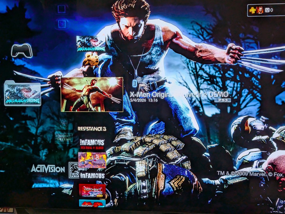 JohnnyBaz85's tweet photo. The PS3 got me hooked these past few days so naturally it was time to check the demo out for #XmenOriginsWolverine #RavenSoftware

Have you played this game @Liam_J_McIntyre ? Stoked for Wolverine later this year on the PS5

#Wolverine #Activision #PS3 https://t.co/0bVaNqSPrN