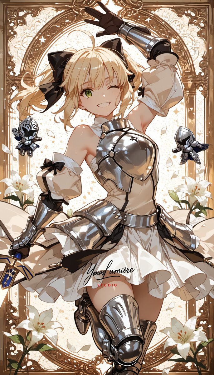 oneesan_aiart's tweet image. Artoria Pendragon Lily — pure, radiant, and full of knightly grace, she shines as a young king whose gentle heart and shining blade embody true chivalry ⚔️✨ #SaberLily #ArtoriaLily #FateSeries