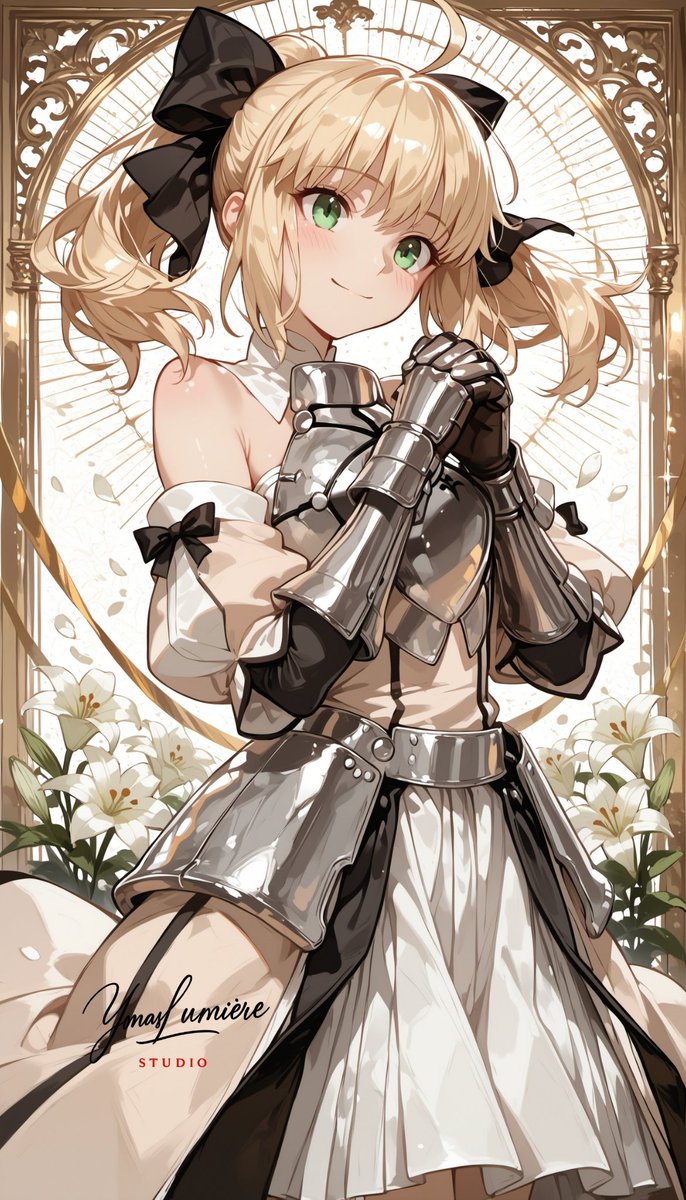 oneesan_aiart's tweet image. Artoria Pendragon Lily — pure, radiant, and full of knightly grace, she shines as a young king whose gentle heart and shining blade embody true chivalry ⚔️✨ #SaberLily #ArtoriaLily #FateSeries