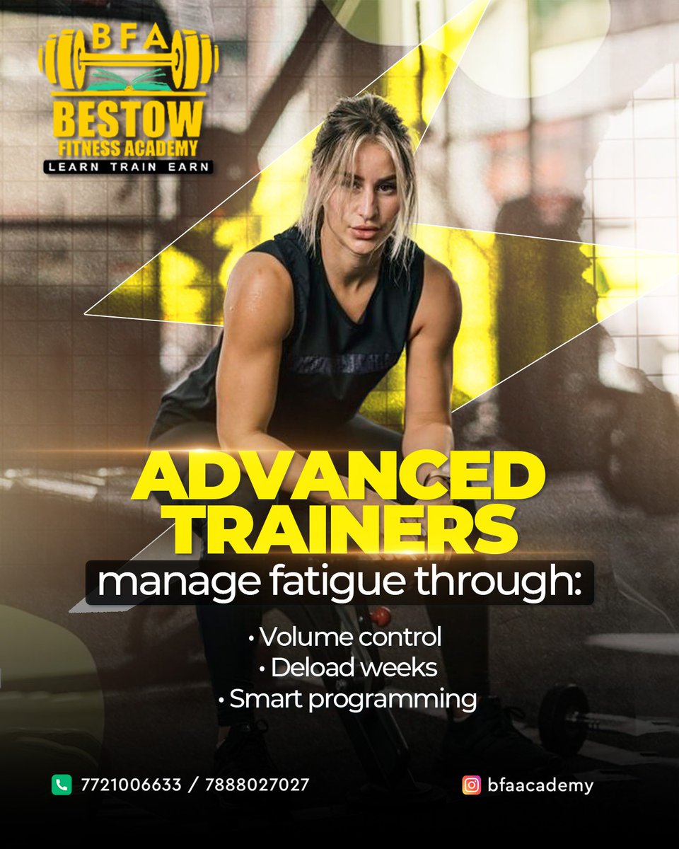 AcademyBestow's tweet image. Performance drops when fatigue rises !
Smart coaches manage fatigue to maintain strength, recovery, and long-term progress.

📞 Reach Out to Know More !
+91 7888027027 / +91 7058128804

 #fatiguemanagement #strengthprogramming #coachknowledge