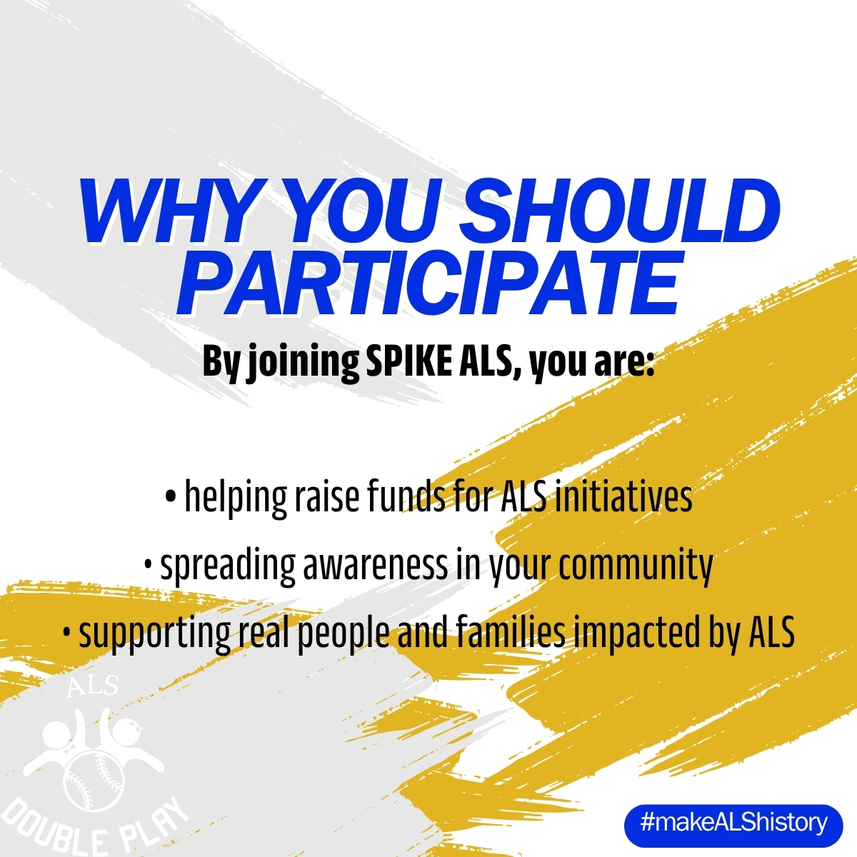 ALSdoubleplay's tweet image. #SPIKEALS is more than a game, it’s a community coming together to support the fight against ALS.
Join us on APRIL 25th, you’ll be helping raise awareness and contribute to initiatives support individuals and families affected by ALS.
alsdoubleplay.com/spikeals

#MakeALShistory