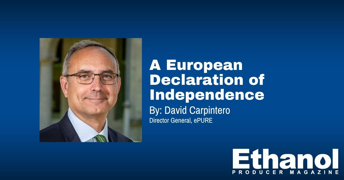 EthanolMagazine's tweet photo. Column from the April Issue by @ePURE_ethanol’s David Carpintero: A European Declaration of Independence

Carpintero examines how policy shifts could unlock domestic biofuel potential while supporting agriculture, competitiveness and energy security.

https://t.co/VGzTZ1t3Of. https://t.co/5mEbpAZXS5