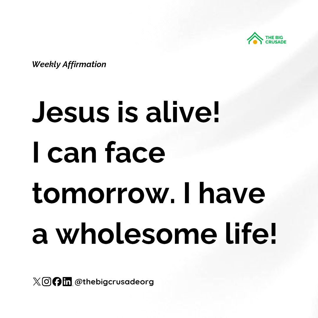 thisTBCOrg's tweet photo. Happy Easter celebration Crusaders 💚 ✨ 

You have a wholesome life! 

Say it, believe it, live it!

#happyeaster #weeklyaffirmation #tbc https://t.co/LP6KKvvrCA