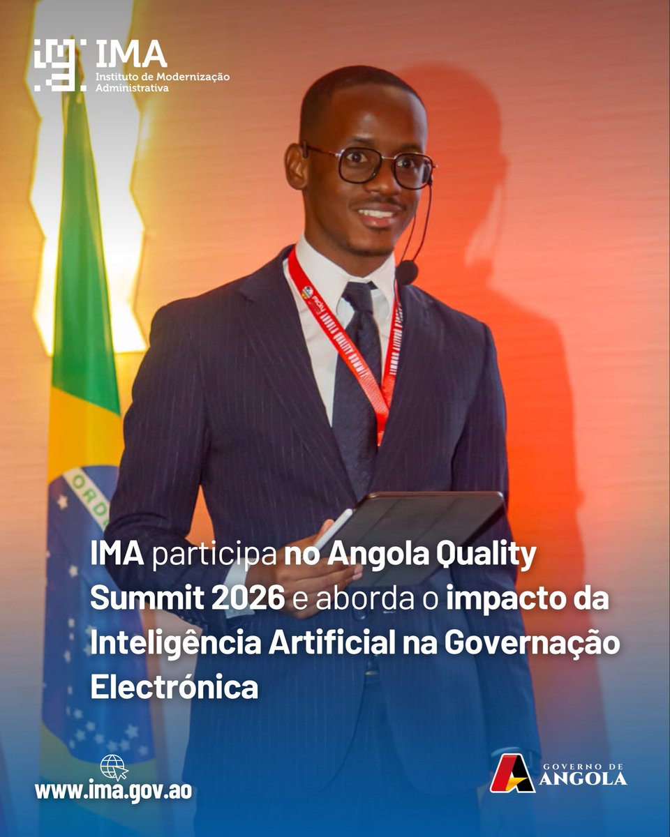 IMA_GOV's tweet photo. IMA participa no Angola Quality Summit 2026 e aborda o impacto da Inteligência Artificial na Governação Electrónica

Saiba mais em: https://t.co/ArcHY5RW7o https://t.co/CBriQHxeZc