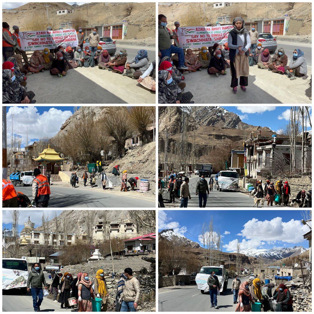 Today, A mass cleanliness drive was conducted at Panchayat Mulbekh, Block Shargole, under the aegis of BDO Shargole. The drive covered the stretch from Post Office Mulbekh to Chamba as part of ongoing district initiatives.
<a href="/lg_ladakh/">LG Ladakh</a> <a href="/ashishkundra/">Ashish Kundra</a> <a href="/dc_Kgl/">Deputy Commissioner/DEO Kargil</a> <a href="/swachhbharat/">Swachh Bharat Mission - Grameen</a>