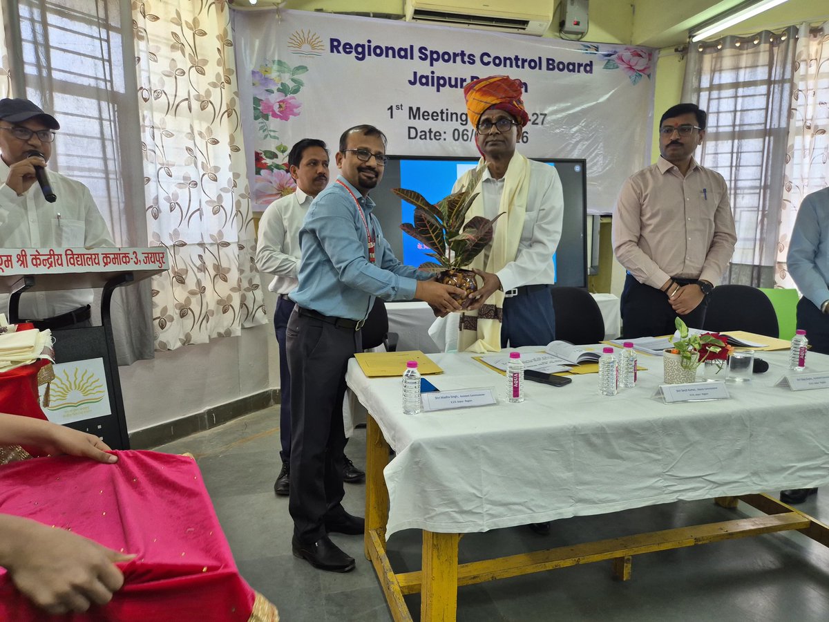 Kvno3J's tweet photo. The First meeting of the Regional Sports Control Board,Jaipur region : Glimpses
Venue : PM SHRI KV 3 JAIPUR 
Date :06.04.2026
@KVS_HQ @KVSJaipurRO @KV_BANDIKUI @KvPhulera @binodbehera25 @Rinkubishnoi @EduMinOfIndia @KBanswara @nishi_umang @PKTailor15 #kvs #Sports #jaipur #Jaipur https://t.co/ICwGP0XGjG