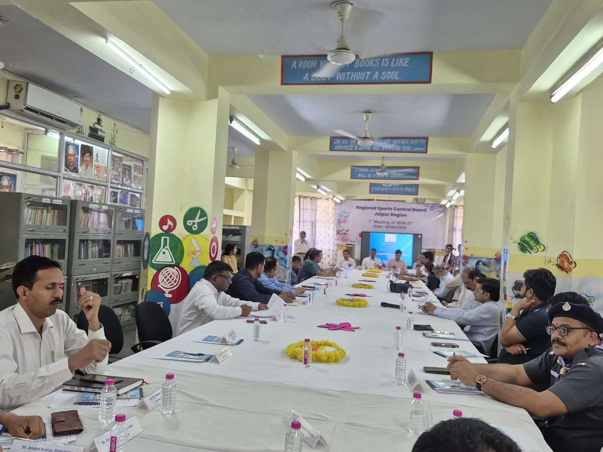 Kvno3J's tweet photo. The First meeting of the Regional Sports Control Board,Jaipur region : Glimpses
Venue : PM SHRI KV 3 JAIPUR 
Date :06.04.2026
@KVS_HQ @KVSJaipurRO @KV_BANDIKUI @KvPhulera @binodbehera25 @Rinkubishnoi @EduMinOfIndia @KBanswara @nishi_umang @PKTailor15 #kvs #Sports #jaipur #Jaipur https://t.co/ICwGP0XGjG
