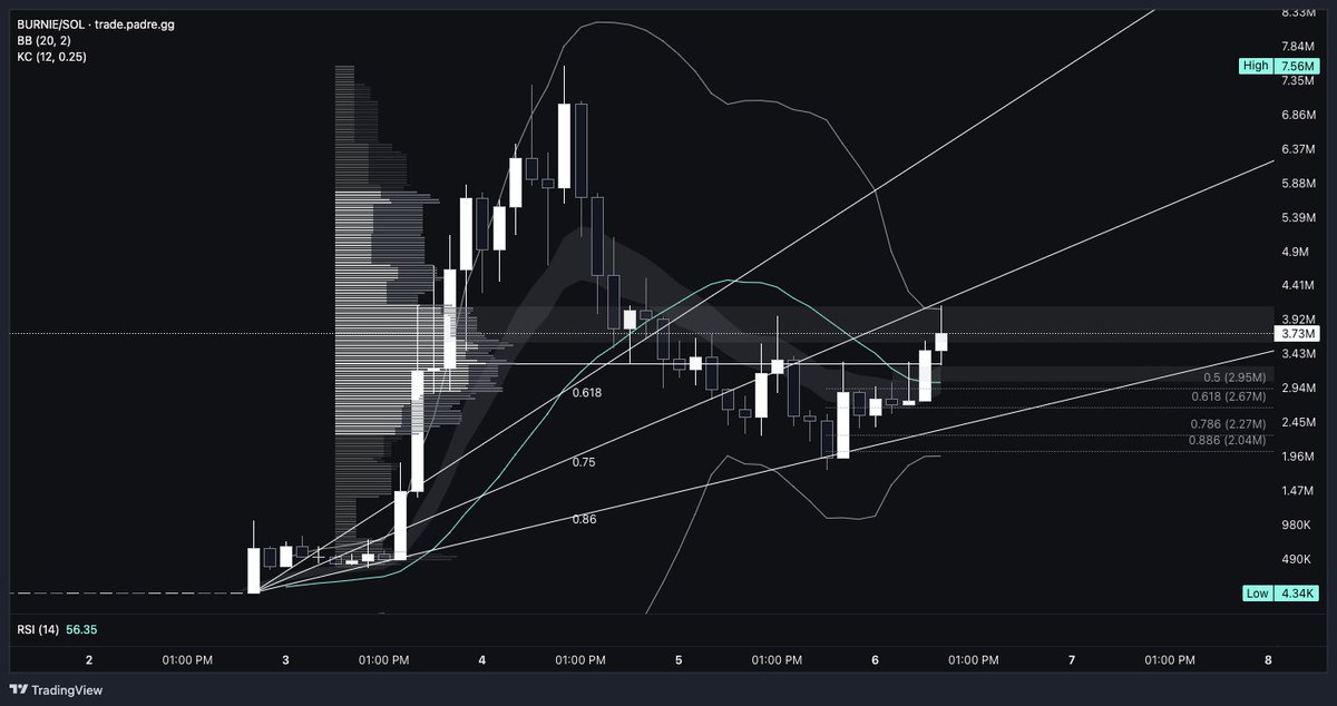 $BURNIE (2H) Looking to flip market structure here. Push past 4 million. Retest and go. V-shaped recovery.