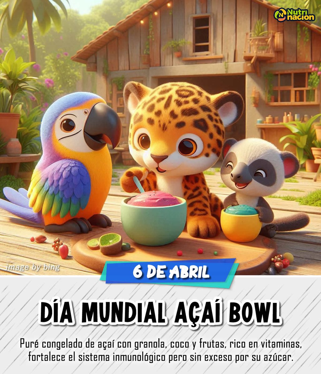 nutrinacion_'s tweet image. Celebramos el dia mundial de #acaibowl 6 de abril, puré congelado de #açaí con granola, coco y frutas, rico en fibra y vitaminas, fortalece el sistema inmunológico pero sin exceso por su azúcar.

Educación saludable #nutrinacion #comersano #acai #açaíbowl #desayuno #acaibowlday