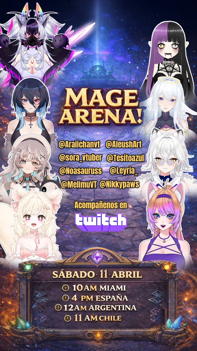 MelimuVT's tweet photo. ¡Se viene la gran collab de Mage Arena!
Tengo el presentimiento que va a ser caos sobre caos.

✨No te lo pierdas este 11 de abril ✨
#vtubers #streaming #magearena https://t.co/UqIaYi2PJp