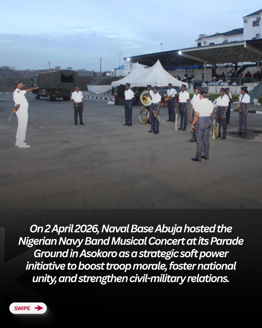 NigerianNavy's tweet image. NIGERIAN NAVY: NAVAL BASE ABUJA HOSTS 2026 BAND CONCERT TO BOOST MORALE AND UNITY

#NigerianNavy
#OnwardTogether #THREAD