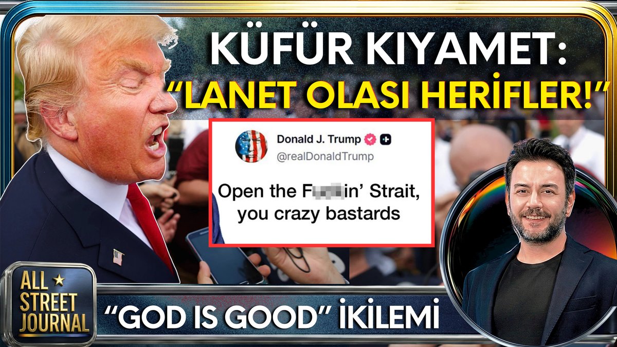 Tamer Işıtır’ın (<a href="/lesvontamer/">Tamer Işıtır</a>) hazırlayıp sunduğu All Street Journal’da bugünkü başlıklar:

🇺🇸 Trump küfür kıyamet: “Lanet olası herifler!”
🔥 “ABD’yi cehenneme sürüklüyorsun, tüm bölge yanar”
🕊️ “‘God is good’ mesajını tuzak sandık”
✨ “Paskalya mucizesi”
⏳ 45 günlük ateşkes