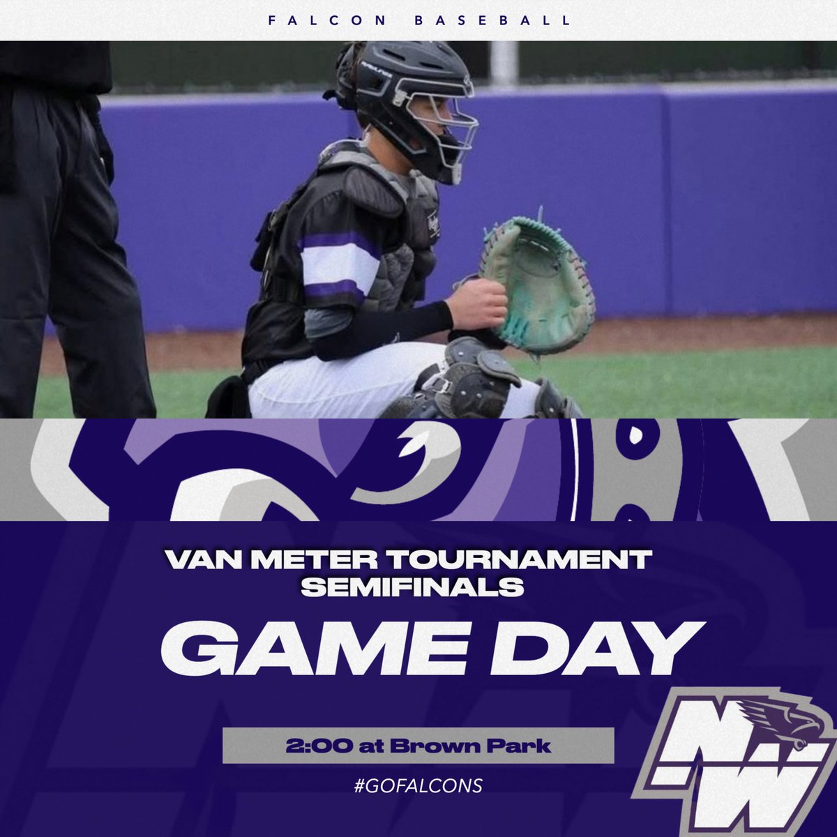 LNWBaseball's tweet photo. 🚨GAME DAY🚨

Varsity Baseball heads back to Omaha for the Van Meter Tournament Semifinals vs. Omaha South‼️

JV/Res Baseball takes on LSE at LNW with a 5:00 first pitch. 

#GoFalcons #GreatDayToBeAFalcon https://t.co/8kej2fnR8L