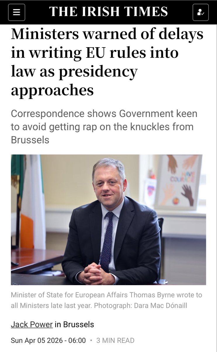 drbambrick's tweet photo. Two months tomorrow, new EU law ending much of the secrecy around pay comes into force. Government has yet to publish the necessary legislation to bring Irish law up to standard.

“Call me a cynic,” says Bambrick “but I think we’ll still be talking about this in a year’s time.” https://t.co/2HY0pMk4FY