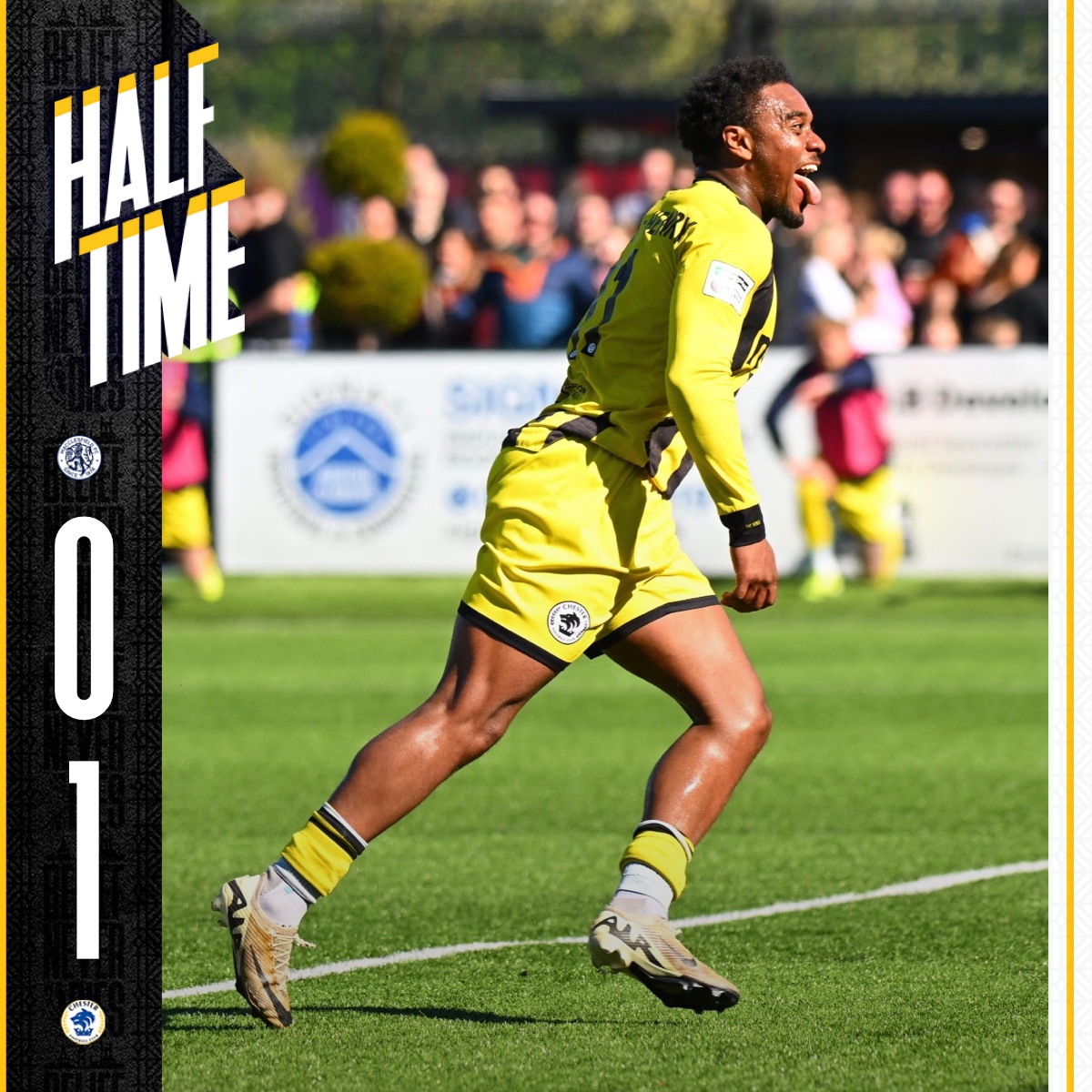 ChesterFC's tweet image. HT: @thesilkmen 0-1 #ChesterFC.

1️⃣ up at the interval! 👊

#MACCFC | #UTS